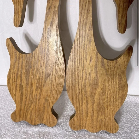 Vintage 90s Wooden Geese Wall Decor  Pair - Picture 3 of 13